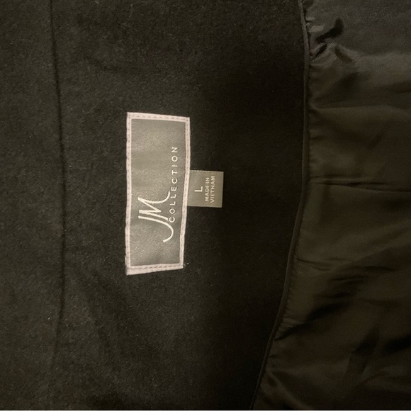 NWT JM Collection Women's Black Long Sleeve Button Front Pea Coat - Size L - Picture 4 of 13